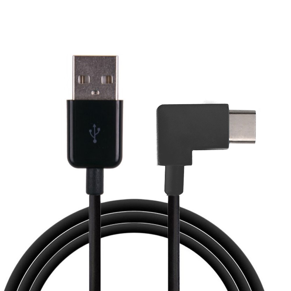 Image of (1m) USB C auf USB Gaming Ladekabel im 90 Grad Winkel - Schwarz bei Apfelkiste.ch