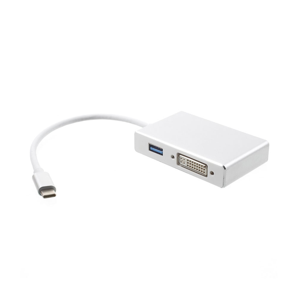 Image of USB C Multiport Adapter mit VGA / HDMI / DVI / USB 3.0 - Silber bei Apfelkiste.ch