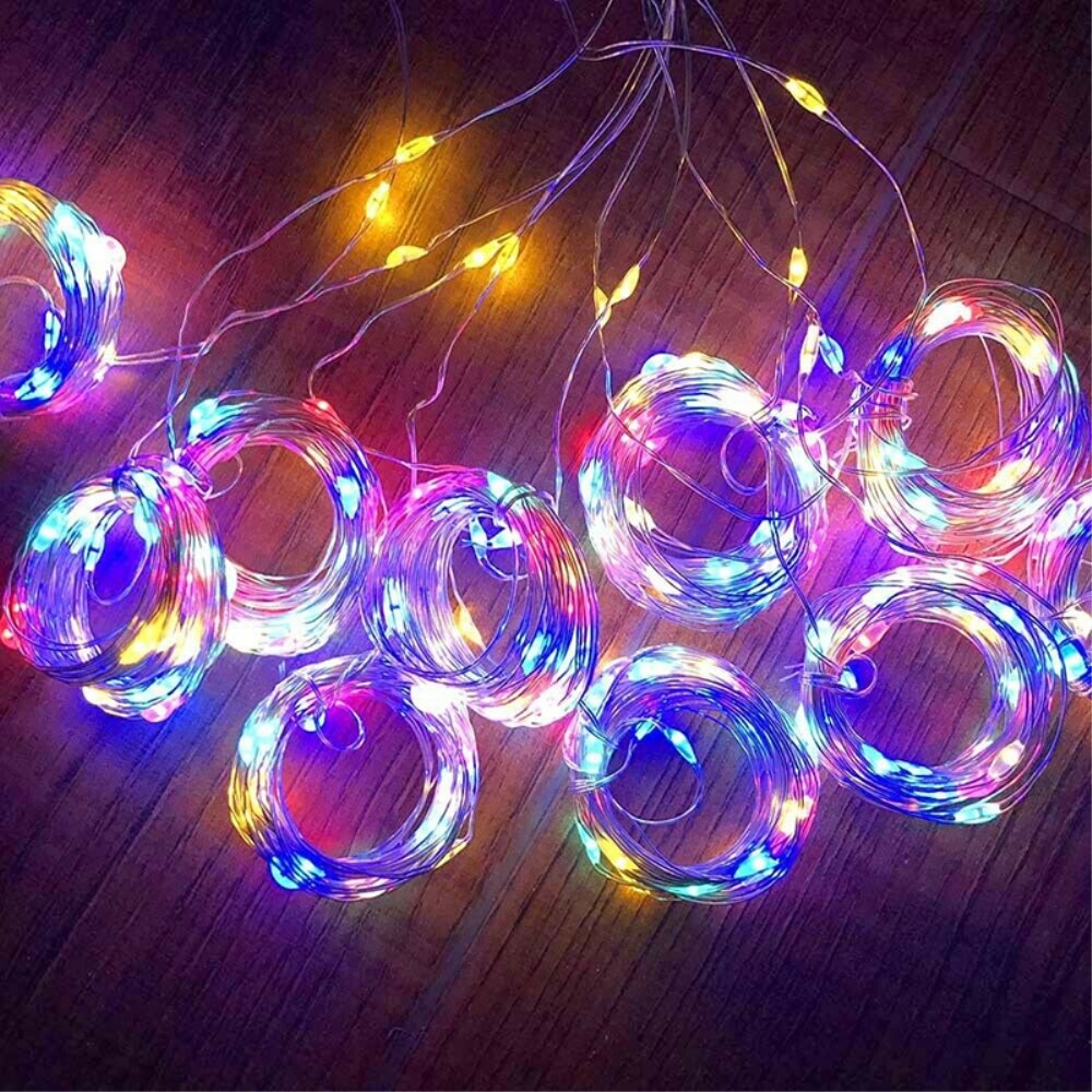 Image of (300x200cm) 200-LEDs USB Deko Draht Lichterkette - Bunt bei Apfelkiste.ch