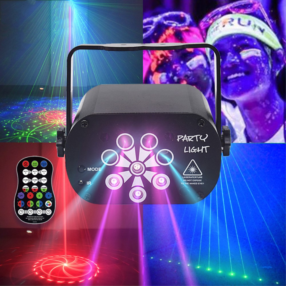Image of USB Disco Lichter LED Partylicht RGB Multicolor Projektionslampe mit Fernbedienung - Schwarz bei Apfelkiste.ch