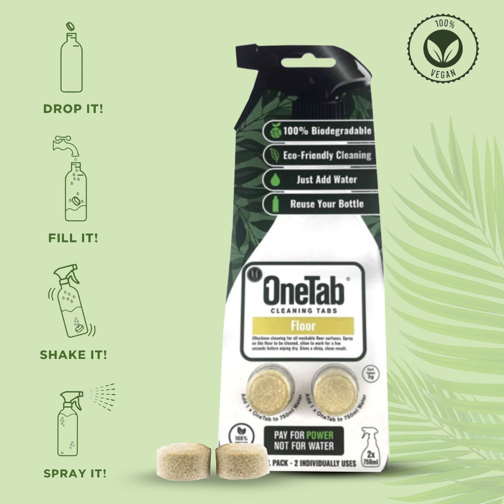 Image of Uunique - (4er Set) Biologisch Abbaubare OneTab Nachfüll Tabs Reinigungstabletten 100% Vegan (UUONEFLOORRF) - Bodenreinigung bei Apfelkiste.ch