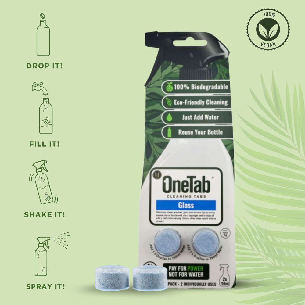 Image of Uunique - (4er Set) Biologisch Abbaubare OneTab Nachfüll Tabs Reinigungstabletten 100% Vegan (UUONEGLASSRF) - Glasreinigung bei Apfelkiste.ch