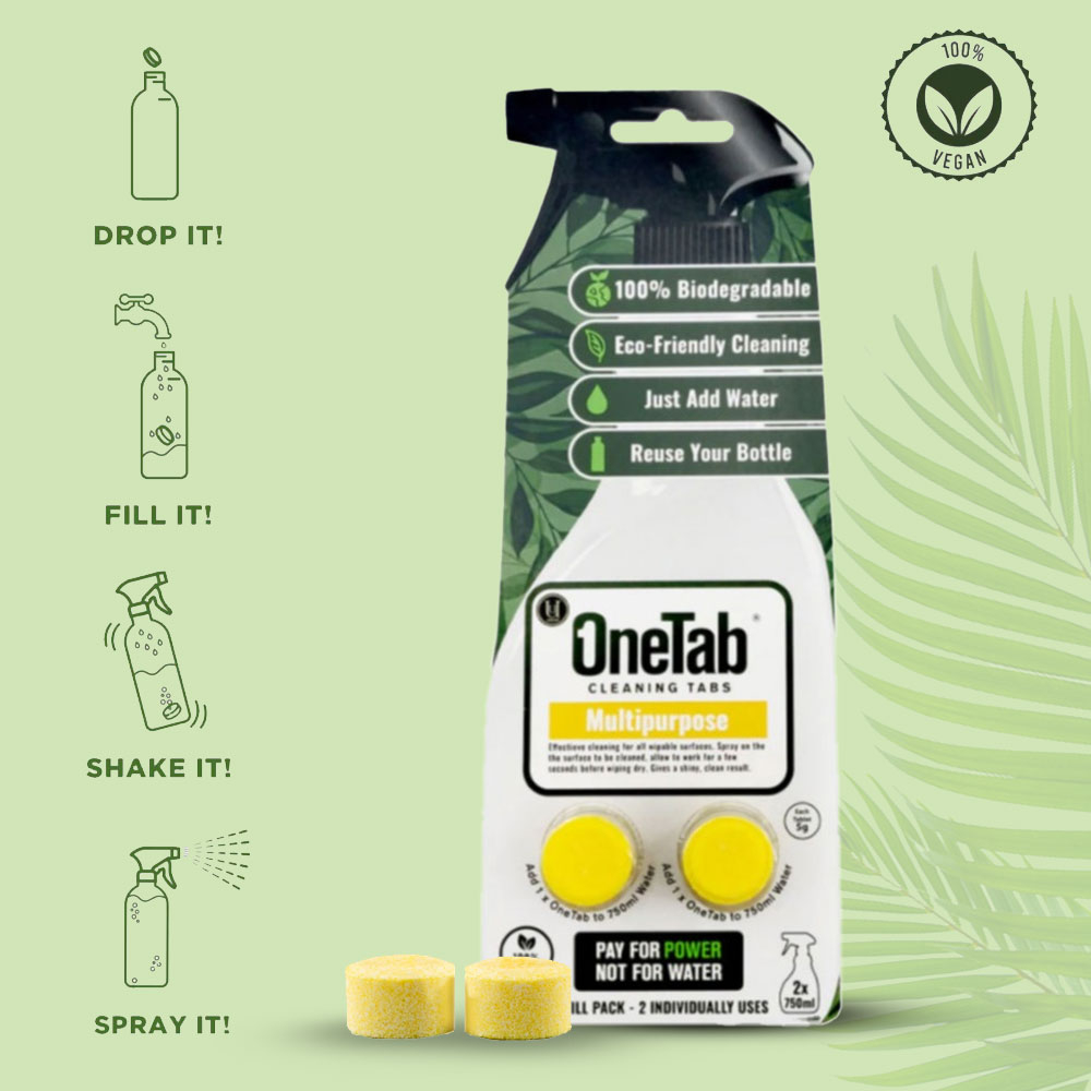 Image of Uunique - (4er Set) Biologisch Abbaubare OneTab Nachfüll Tabs Reinigungstabletten 100% Vegan (UUONEMULTIRF) - Mehrzweckreinigung bei Apfelkiste.ch