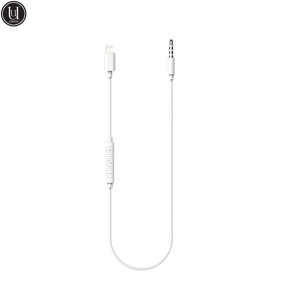 (MFi) Lightning auf 3.5mm Klinken Audio Stecker AUX Kabel 1m (UUMFIAUX01) - Weiss