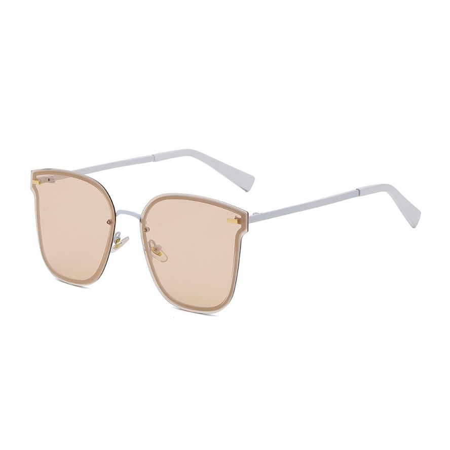 Image of UV400 Cat Eye Sonnenbrille ohne Rahmen Damen Katzenaugen Brille - Rosa / Weiss bei Apfelkiste.ch