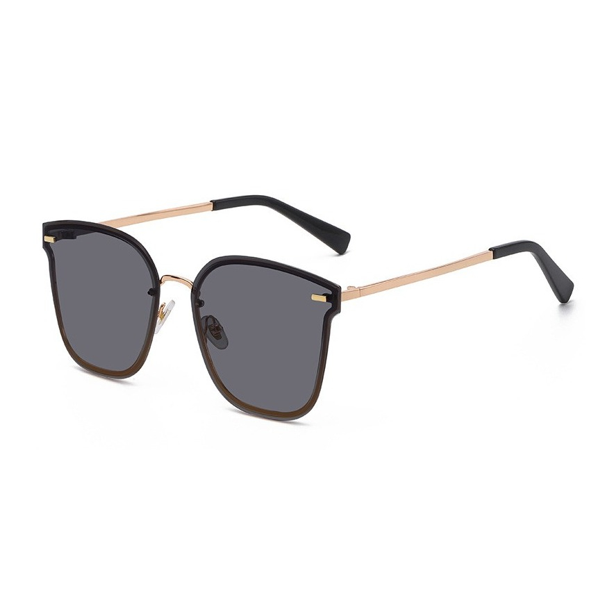 Image of UV400 Cat Eye Sonnenbrille ohne Rahmen Damen Katzenaugen Brille - Schwarz / Gold bei Apfelkiste.ch