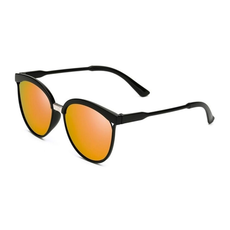 Image of UV400 Sonnenbrille Retro Katzenaugen für Männer / Frauen - Schwarz / Orange (Oval) bei Apfelkiste.ch