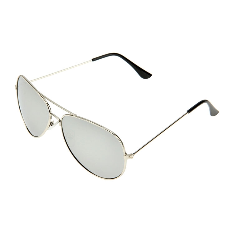 Image of UV400 Sonnenbrille Pilot für Männer / Frauen - Silber (Oval) bei Apfelkiste.ch