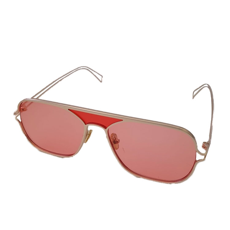 UV400 Sonnenbrille Vintage Look mit Brillenetui für Männer + Frauen - Gold / Rot (Eckig)