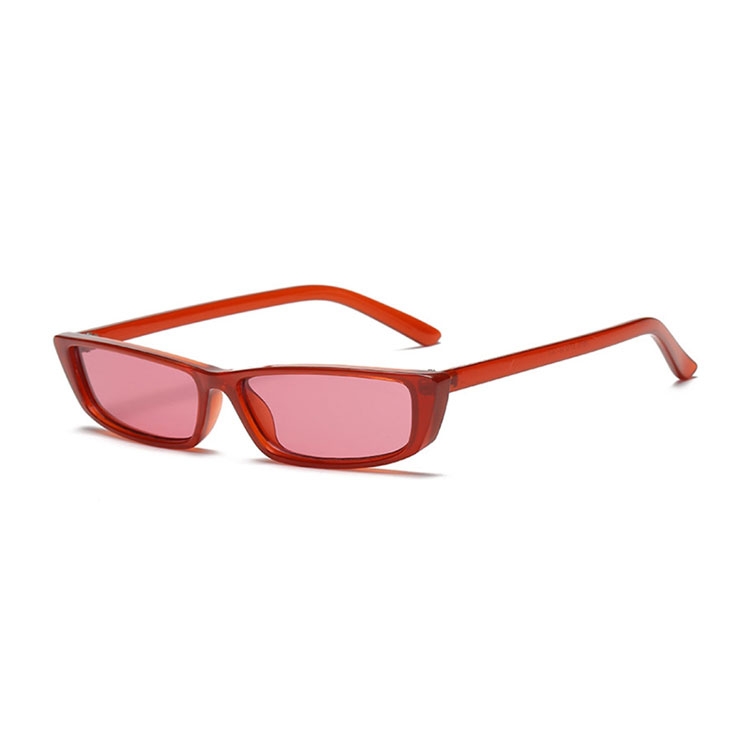 Image of UV400 Sonnenbrille Vintage Look für Männer / Frauen - Rot (Schmal) bei Apfelkiste.ch