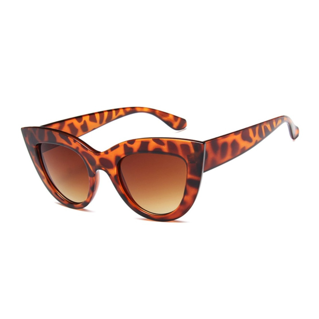Image of UV400 Vintage Cat Eye Sonnenbrille Damen Katzenaugen Brille - Leo / Braun bei Apfelkiste.ch
