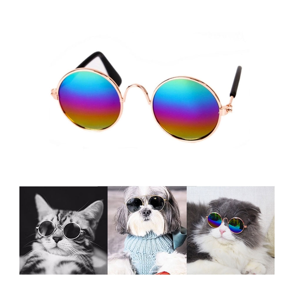 Image of UV400 Sonnenbrille Vintage Nickel für Hunde + Katzen - Roségold / Flip Flop (Rund) bei Apfelkiste.ch