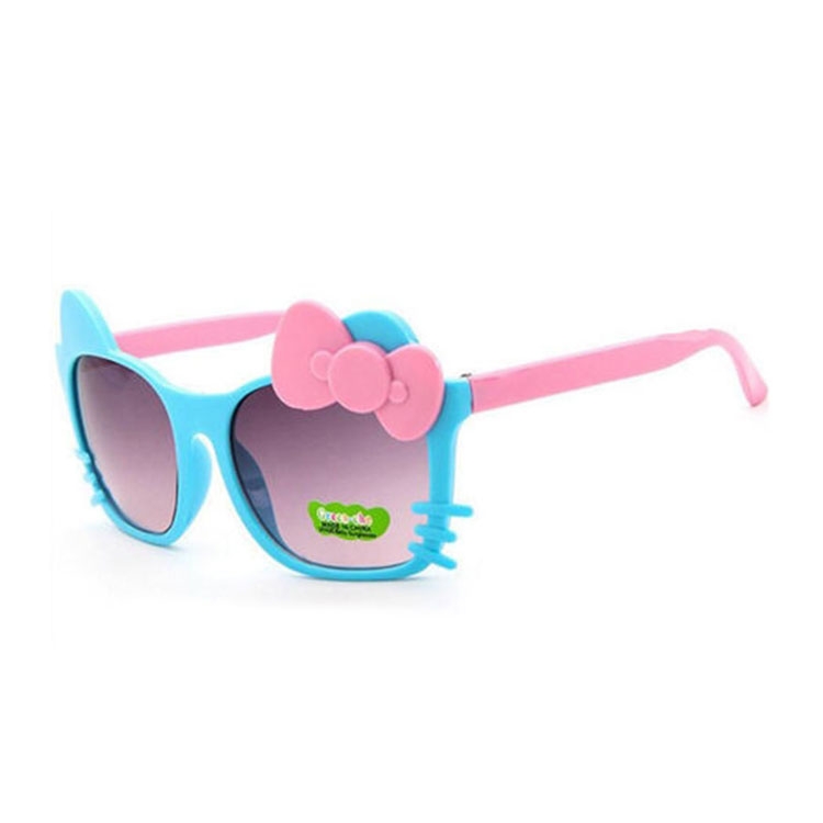 Image of UV400 Sonnenbrille Katze mit Schleife für Kinder - Blau / Rosa (Eckig) bei Apfelkiste.ch