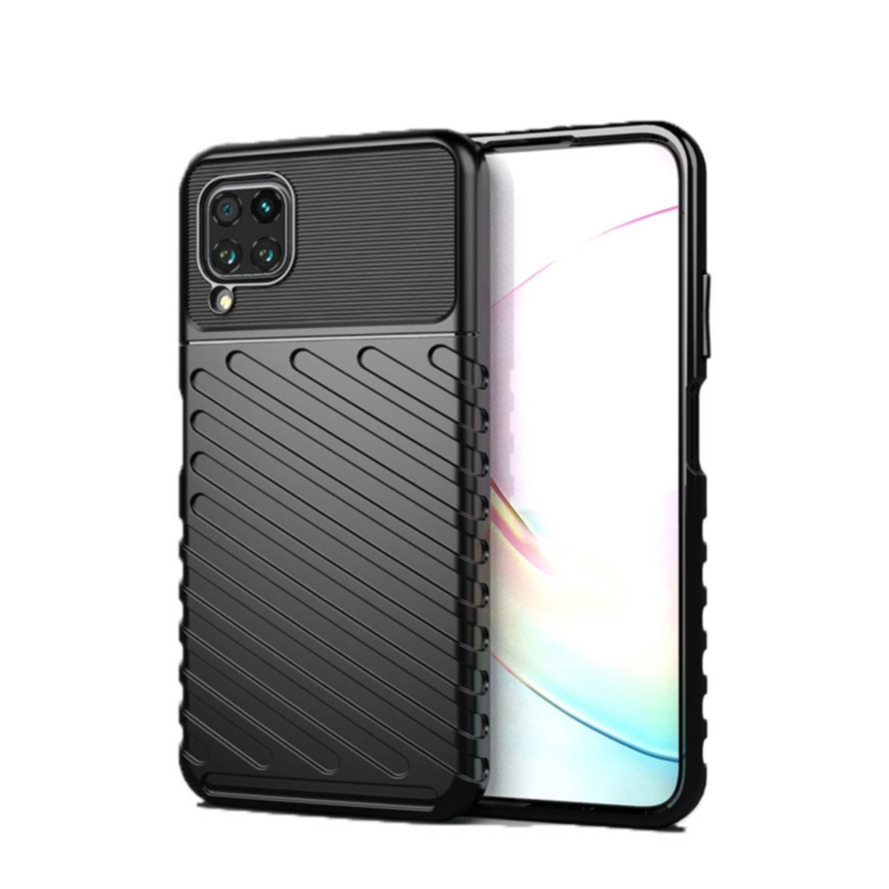 Image of Huawei P40 Lite Gummi Case Schutzhülle Grip Design - Schwarz bei Apfelkiste.ch