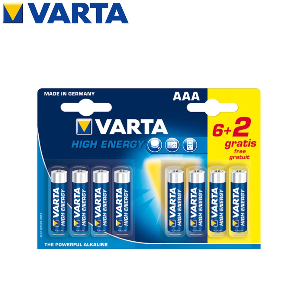 6+2 Blister High Energy AAA Batterie LR03 Alkaline 1.5V (4903 B6+2)