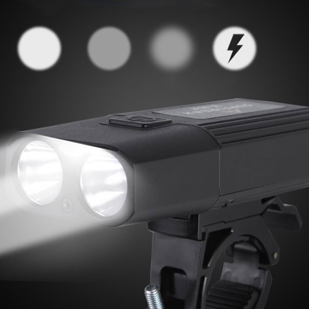 Image of SupFire - BL06-X USB Velo Dual LED Licht Fahrrad Frontlicht (400 Lumen) mit Akku Spritzwasserfest (IP44) - Schwarz bei Apfelkiste.ch