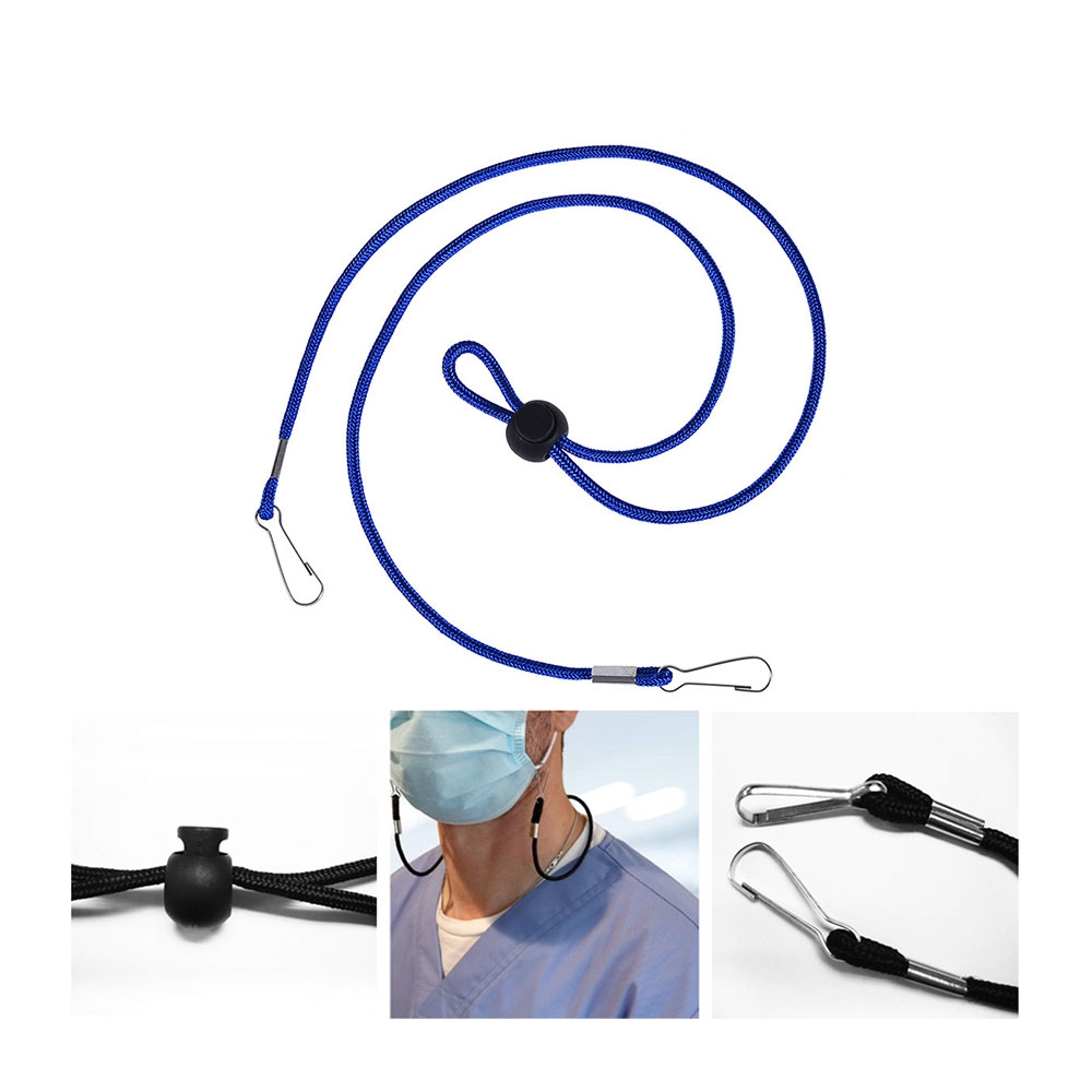 Image of (60cm) Verstellbare Maskenkette Elastische Stoff Nackenkordel - Blau bei Apfelkiste.ch