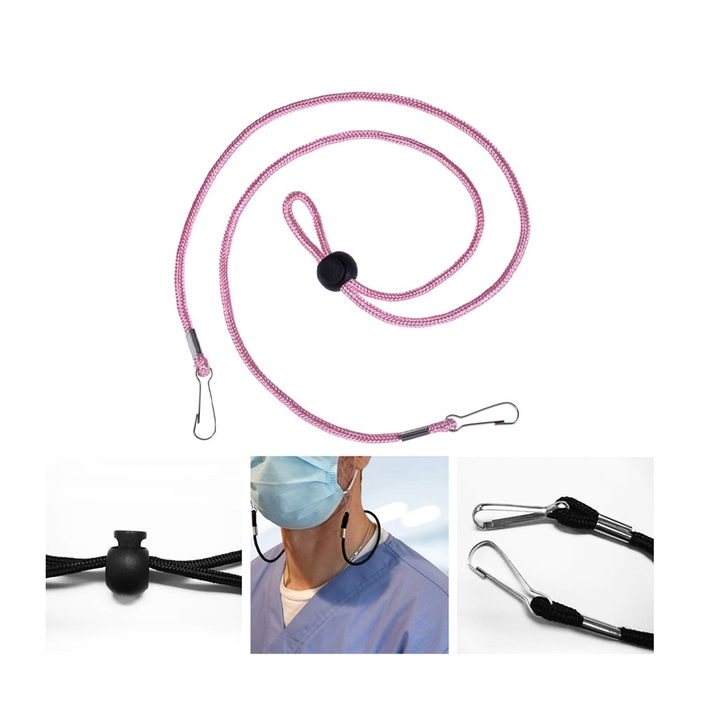 Image of (60cm) Verstellbare Maskenkette Elastische Stoff Nackenkordel - Rosa bei Apfelkiste.ch