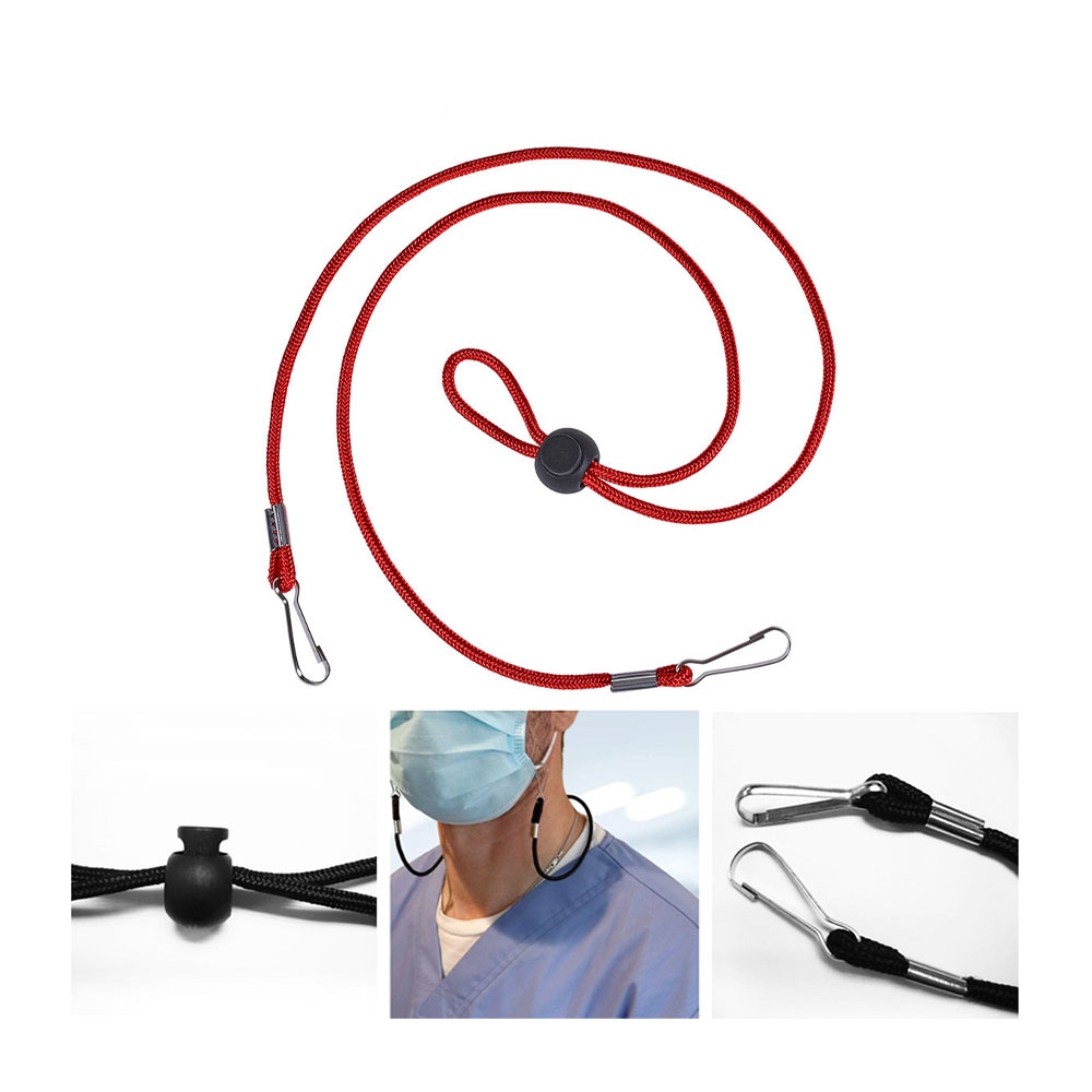 Image of (60cm) Verstellbare Maskenkette Elastische Stoff Nackenkordel - Rot bei Apfelkiste.ch