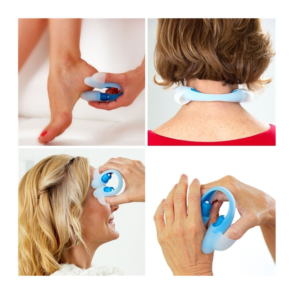 Image of Vibrations Akkupressur Silikon Massagegerät gegen Kopfschmerzen / Migräne zur Muskelentspannung - Blau bei Apfelkiste.ch