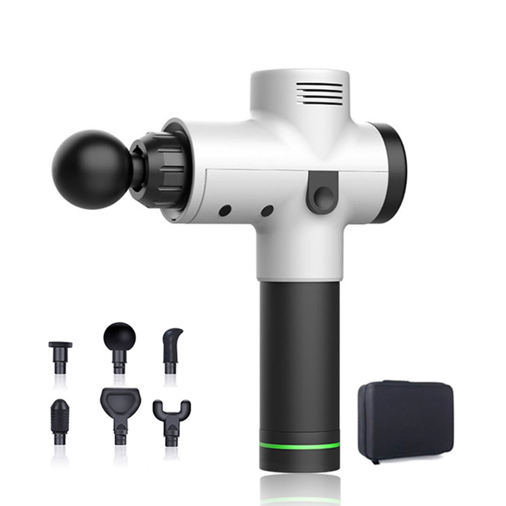 Image of Massage Pistole Elektronische Muskelmassagepistole zur Muskelentspannung / Schmerzlinderung Massagegerät + LED Anzeige (2500mAh) - Silber / Schwarz bei Apfelkiste.ch