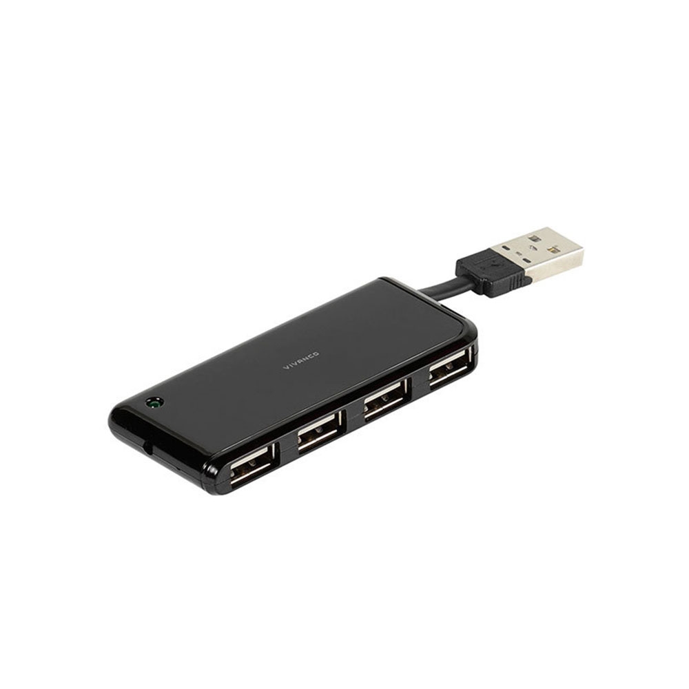 Image of Vivanco - 4-Port USB 2.0 Highspeed Hub im edlen Design - Schwarz bei Apfelkiste.ch