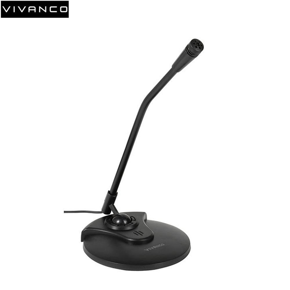 (1.8m) Verstellbares Desktop Tisch Mikrofon Laptop Standmikrofon 3.5mm AUX - Schwarz