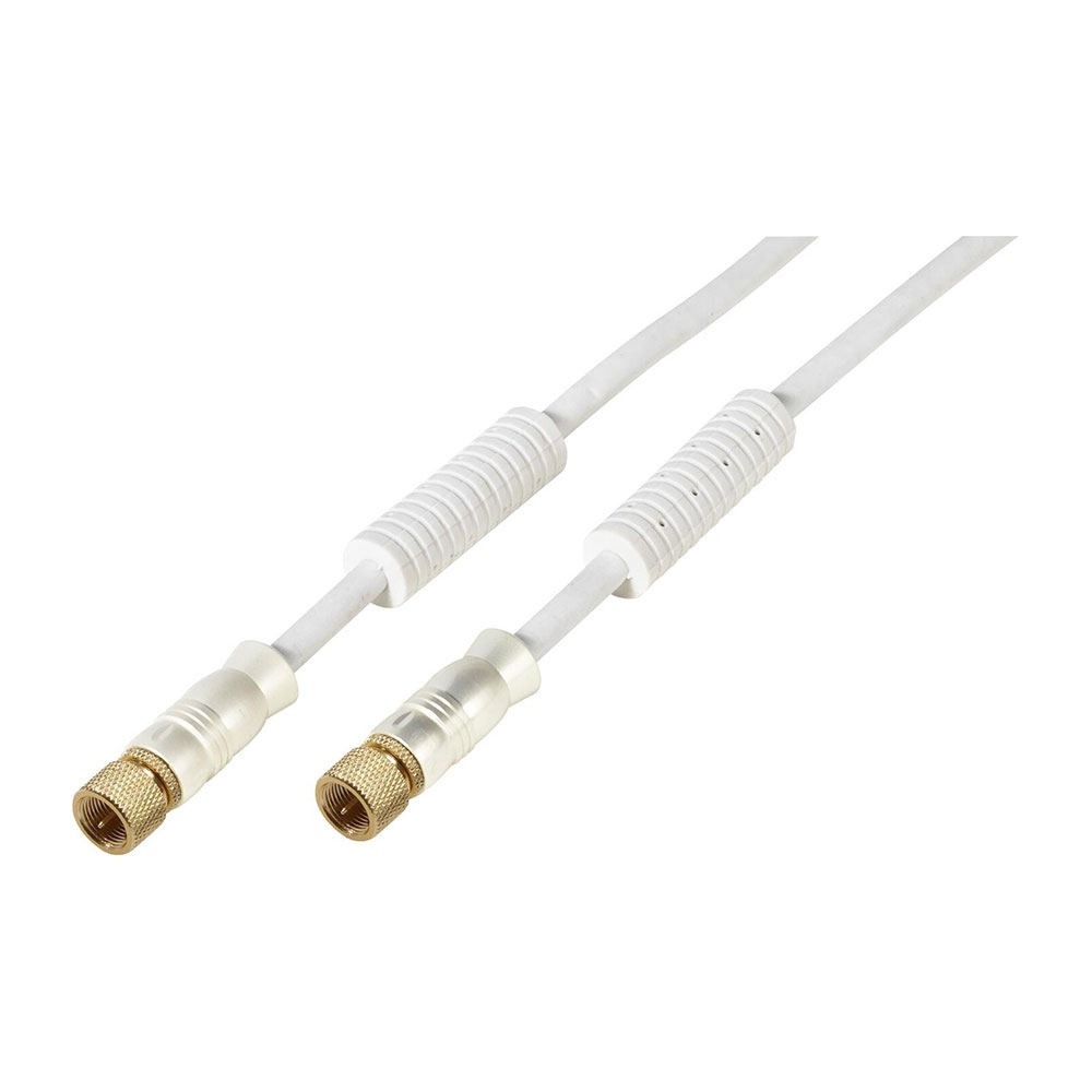 Image of Vivanco - (3m) Receiveranschlusskabel F-Stecker auf F-Stecker mit Ferritkern 110dB (vergoldete Stecker) - Weiss bei Apfelkiste.ch