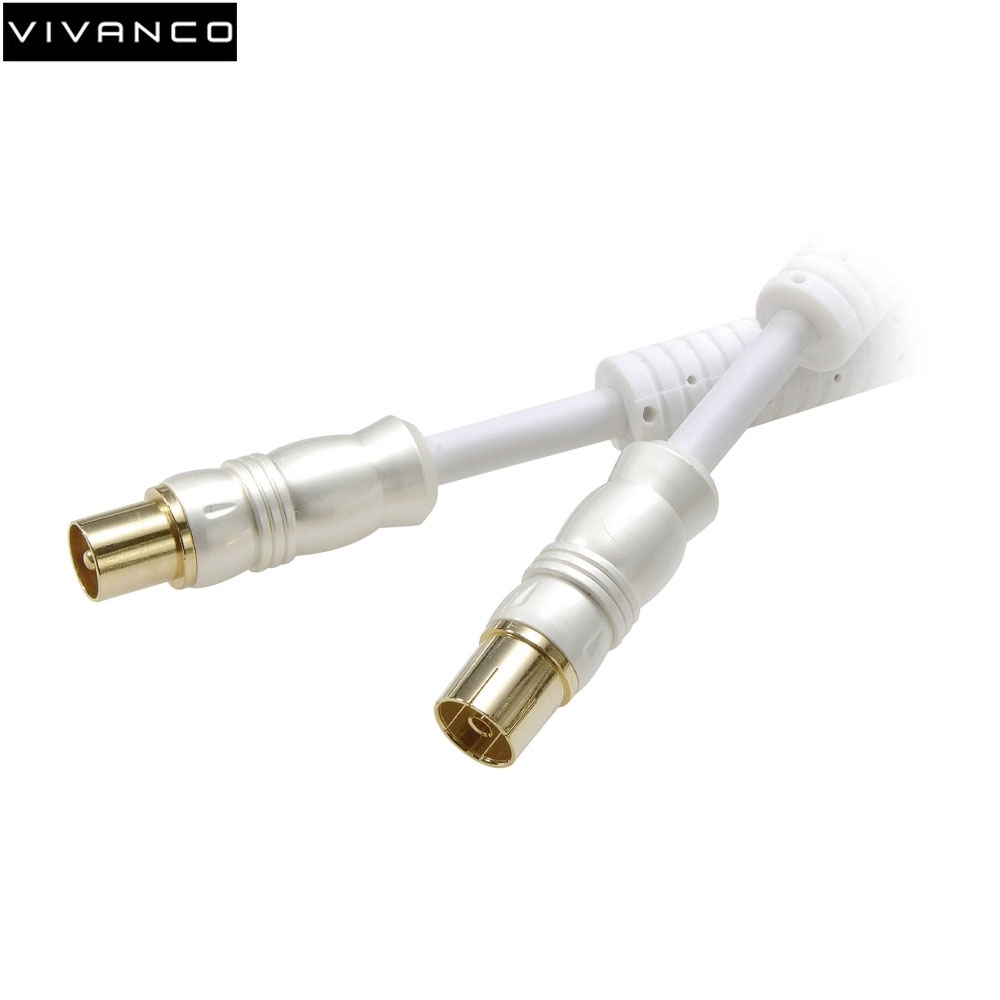 (7m) HDTV SAT Antennen Anschlusskabel Koaxialkabel Kabel 100dB (vergoldete Stecker) - Weiss