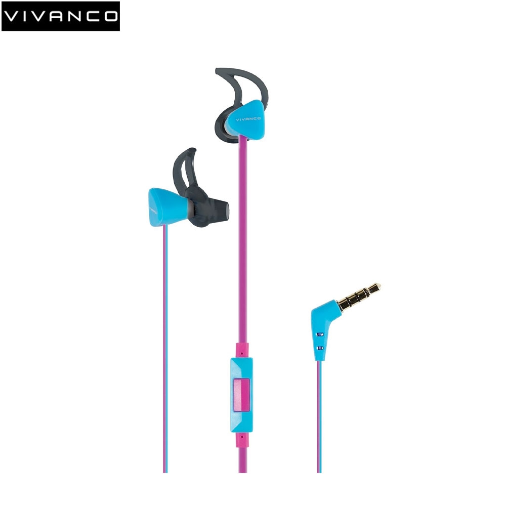SPX 60 P In-Ear Kopfhörer Headset mit 3.5mm Klinken Anschluss Spritzwasserfest (IPX4) - Blau / Pink