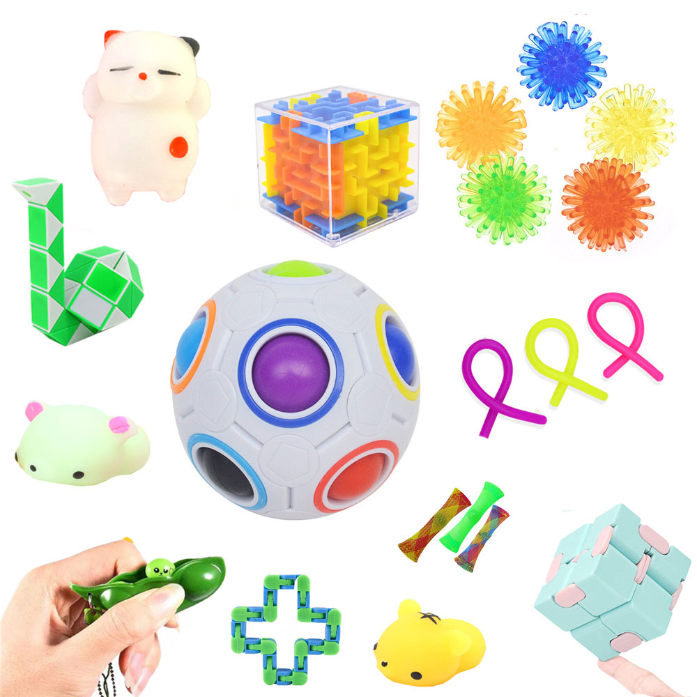 Image of (20-tlg. Set) Anti Stress Silikon Bubbles Pop It Fidget Spiele - Bunt bei Apfelkiste.ch
