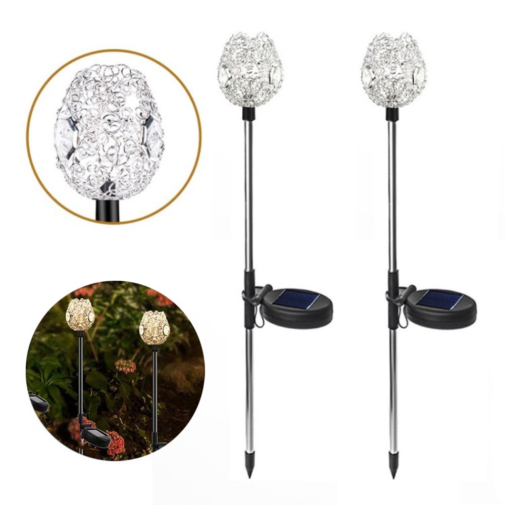 Image of (2er Set) LED Solar Outdoor Licht Draht Rosen Design Wasserfest IP44 - Warmweiss bei Apfelkiste.ch