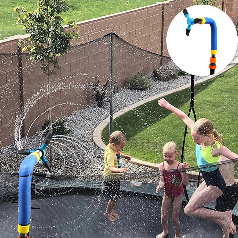 Image of 360° Drehbarer Trampolin Sprinkler Wasser Spielzeug mit 3 Sprühdüsen - Blau bei Apfelkiste.ch