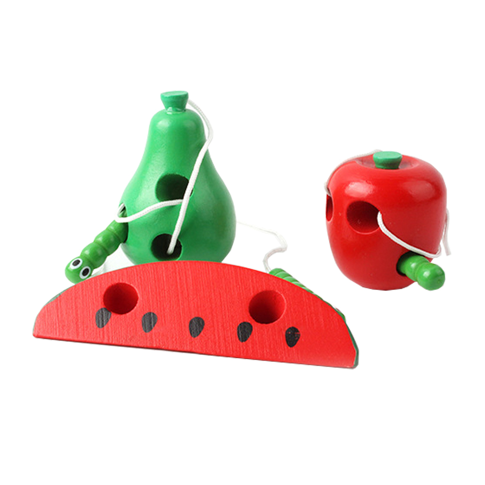 Image of (3er Set) Holz Kinder Puzzle Spiel - Obst mit Wurm bei Apfelkiste.ch