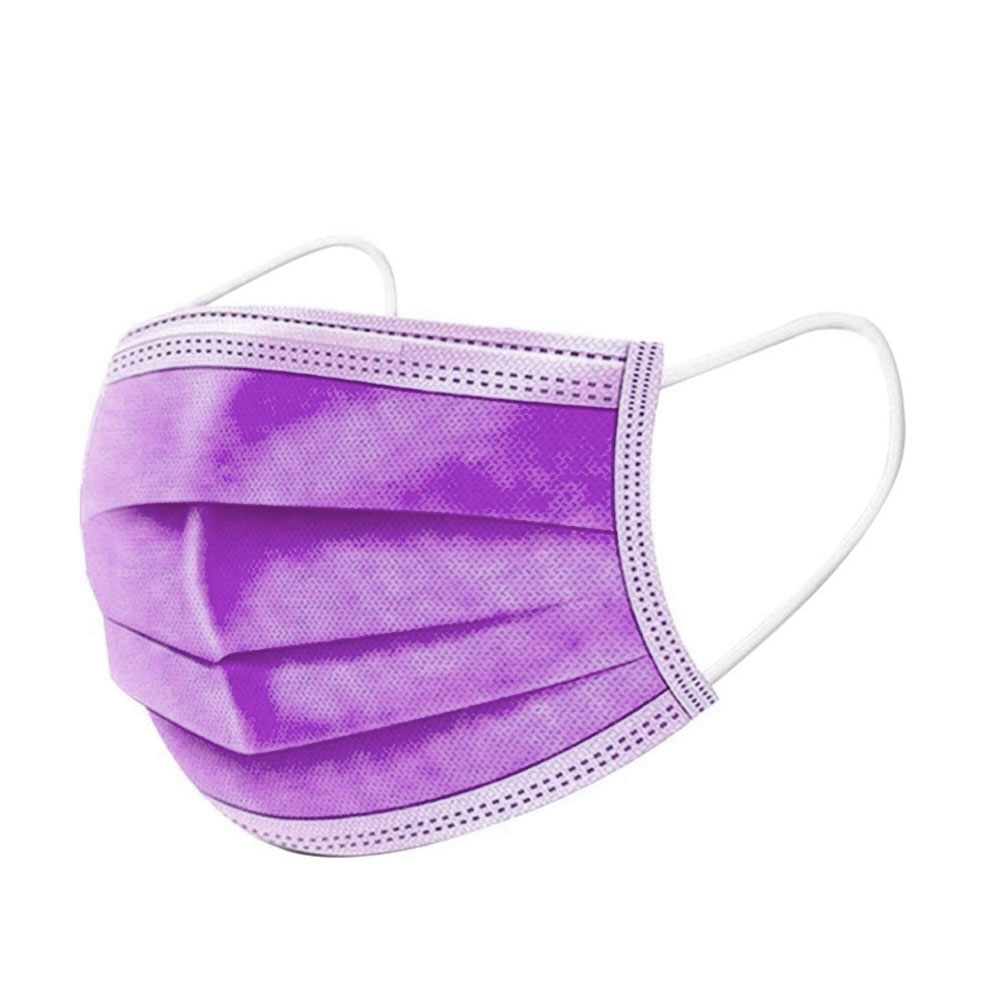 Image of (50er Set) Einweg Mundschutz Hygiene Atemschutzmaske (Einheitsgrösse) - Lila bei Apfelkiste.ch