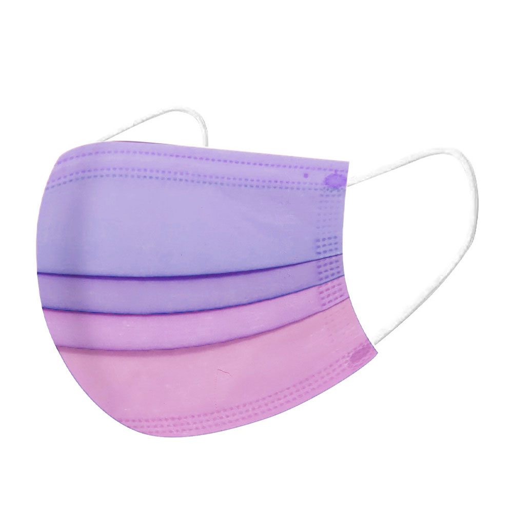 Image of (50er Set) Einweg Mundschutz Hygiene Atemschutzmaske (Einheitsgrösse) - Rosa / Lila (Farbverlauf) bei Apfelkiste.ch