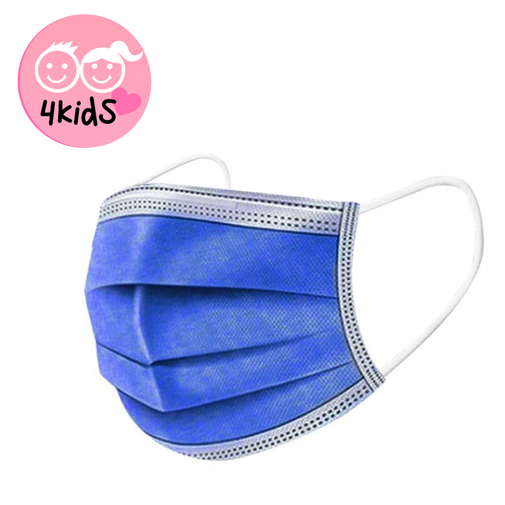 Image of (50er Set) Kinder / Jugendliche Einweg Mundschutz Hygiene Atemschutzmaske (Einheitsgrösse) - Blau bei Apfelkiste.ch