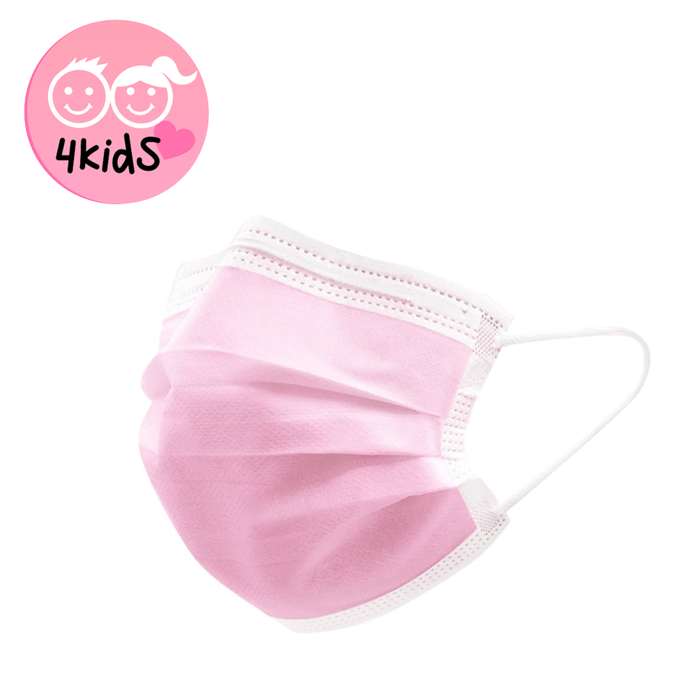 Image of (50er Set) Kinder / Jugendliche Einweg Mundschutz Hygiene Atemschutzmaske (Einheitsgrösse) - Rosa bei Apfelkiste.ch