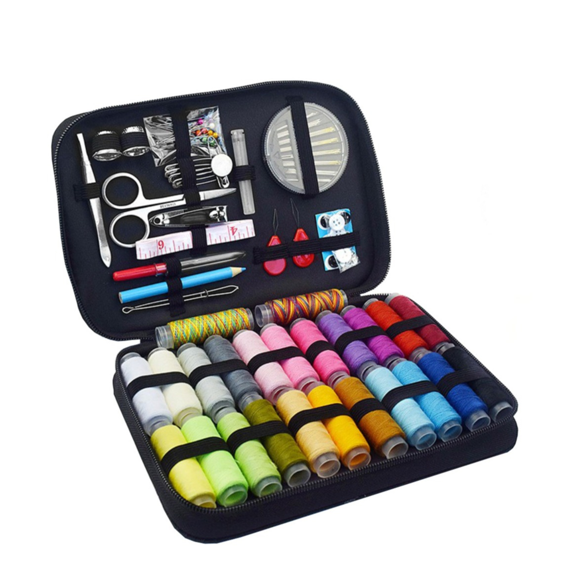 Image of (94-tlg. Set) Näh Handwerk Kit DIY Mercerie Zubehör Nadel / Faden / Massband + Etui bei Apfelkiste.ch