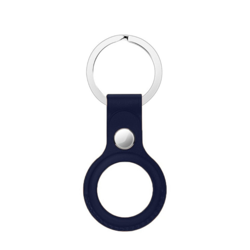 Image of Changee - Anhänger für Apple AirTag Echtleder Case Hülle Schlüsselanhänger mit Schlüsselring - Dunkelblau bei Apfelkiste.ch