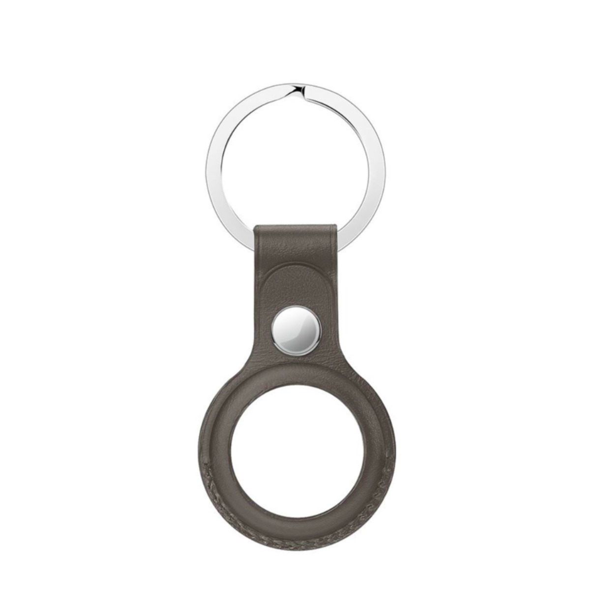 Image of Changee - Anhänger für Apple AirTag Echtleder Case Hülle Schlüsselanhänger mit Schlüsselring - Grau / Braun bei Apfelkiste.ch