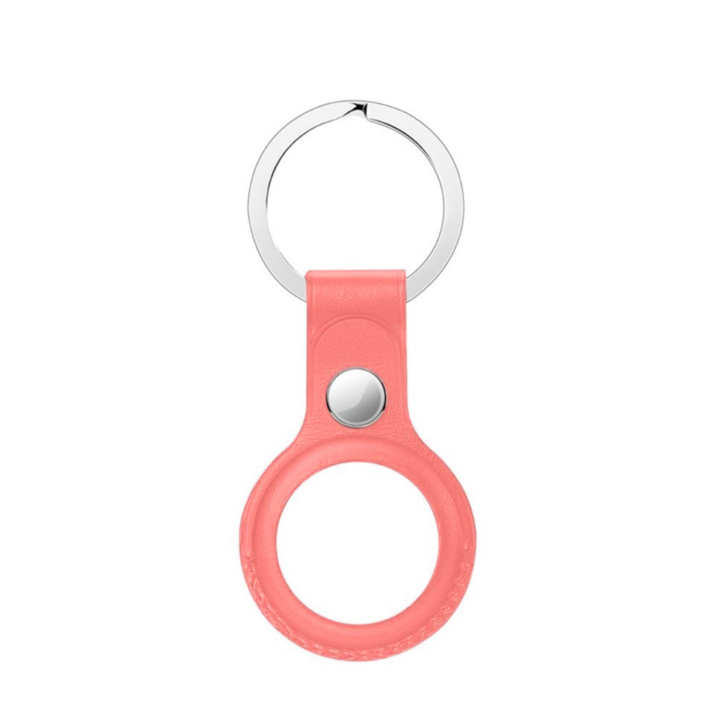 Image of Anhänger für Apple AirTag Echtleder Case Hülle Schlüsselanhänger mit Schlüsselring - Rosa bei Apfelkiste.ch
