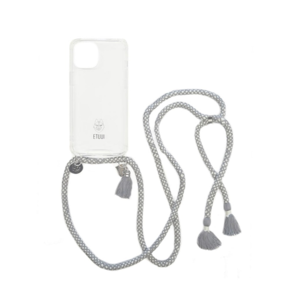 Image of ETUUI - iPhone 13 Mini Necklace Hybrid TPU Hülle Air Cushion Fallschutz + Handykette (amalfi-13-mini) - Hellgrau bei Apfelkiste.ch
