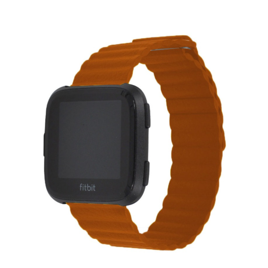 Image of (Gr. XXL) Fitbit Versa 3 / Fitbit Sense Ersatz Echtleder Armband mit Magnetverschluss (Gelenkumfang 190-263 mm) - Braun bei Apfelkiste.ch