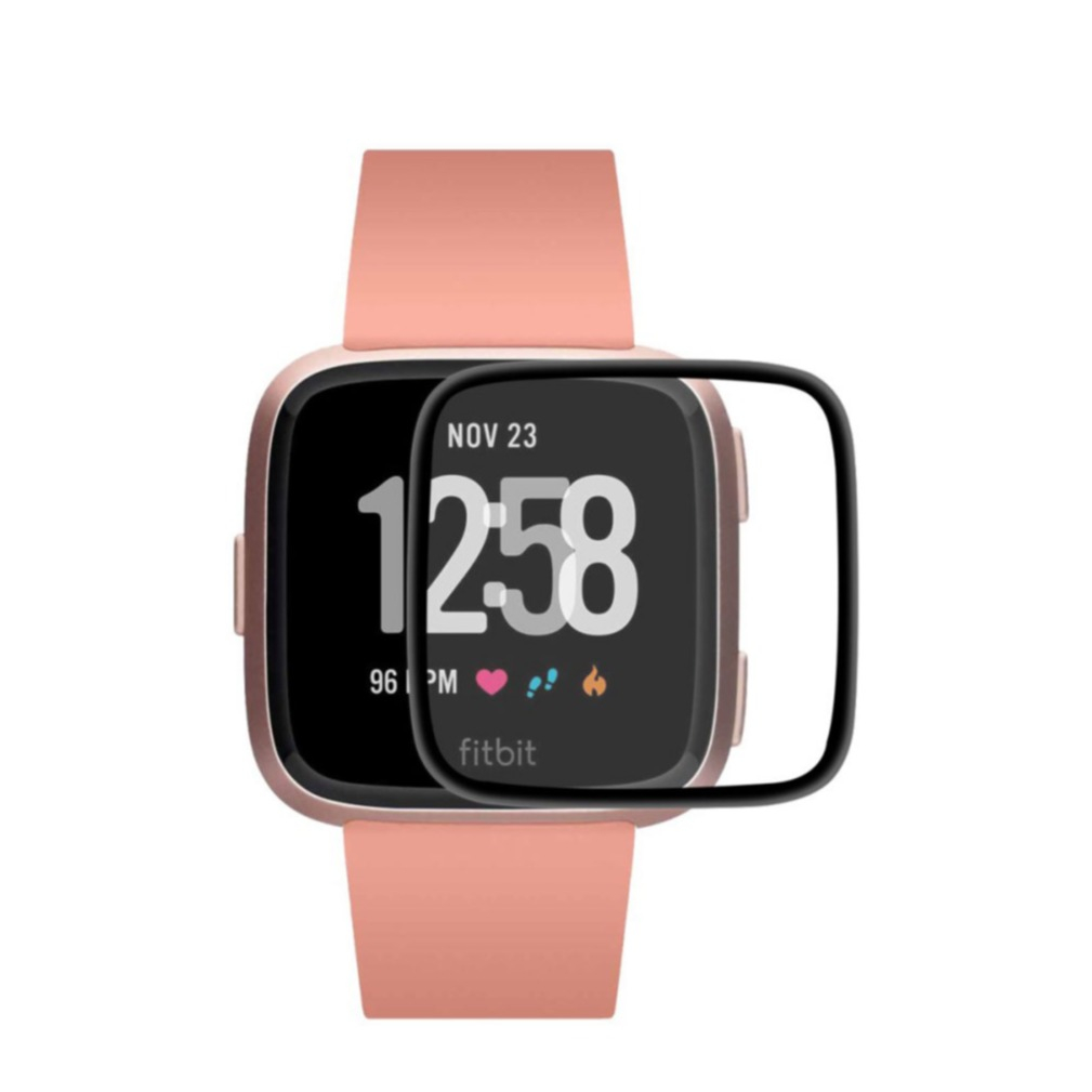 Image of Fitbit Versa 3 / Fitbit Sense Vollbild Curved Panzer Glas Display Rahmen - Schwarz bei Apfelkiste.ch