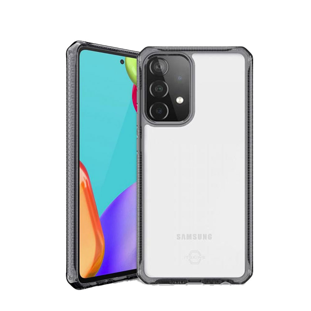 Image of ITSkins - Samsung Galaxy A52s 5G / A52 (5G) Hybrid Clear Antimikrobielle Schutz Hardcase Hülle (Fallschutz 3 Meter) - Transparent / Schwarz bei Apfelkiste.ch