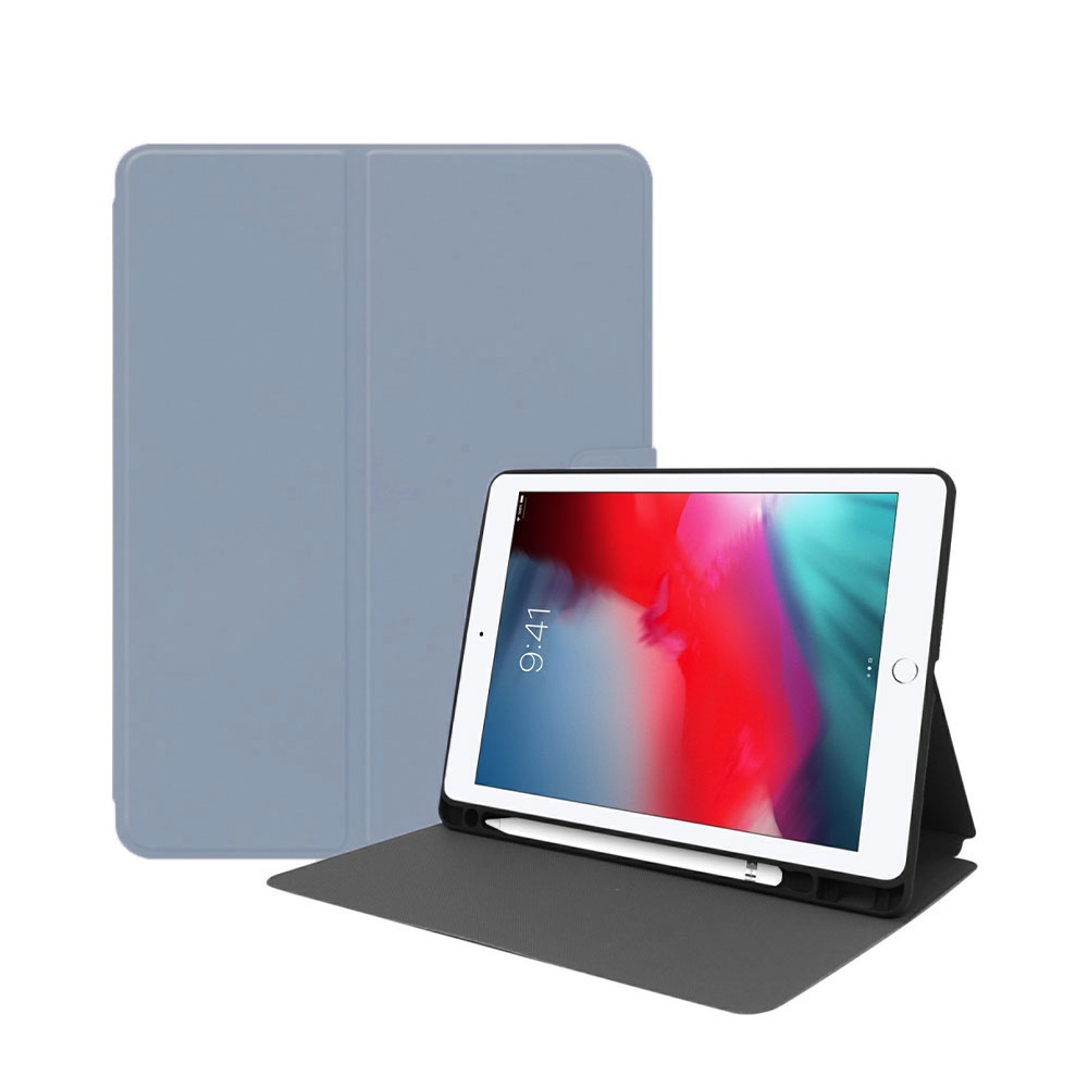 Image of iPad 10.2" (2021/2020/2019) Leder Tasche Smart Case Hülle Apple Pencil Halterung + Magnet Lasche - Lila bei Apfelkiste.ch