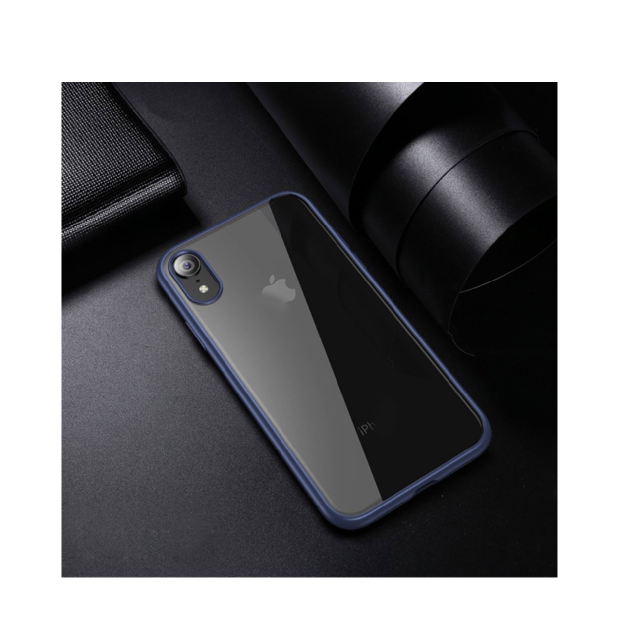 Image of IPAKY - iPhone Xr Hybrid Schutz Hardcase Hülle - Transparent / Blau bei Apfelkiste.ch