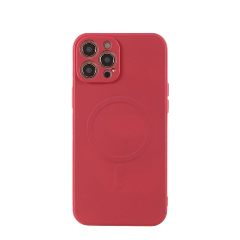 Image of iPhone 12 Pro MagSafe Gummi Case Hülle Kameraschutz - Dunkelrot bei Apfelkiste.ch