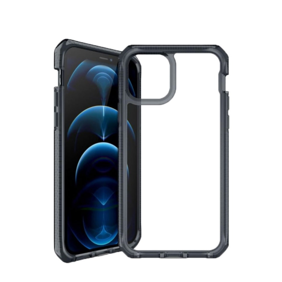 Image of ITSkins - iPhone 12 Pro Max Supreme Clear Antimikrobielle Hardcase Hülle (Fallschutz 4.5 Meter) - Transparent / Schwarz bei Apfelkiste.ch